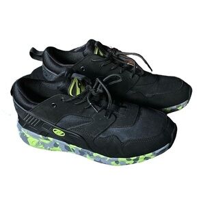 HEELYS FORCE HE100095 Black Neon Green Camo Skate Shoes Big Boys Size 6 …Goth
